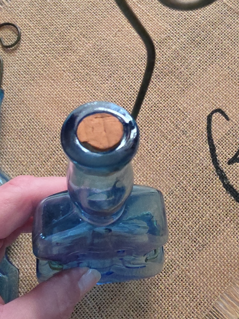 Blue Glass Violin Wall Decor - Vintage - Picture 2 of 3